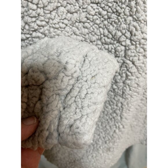 Maurices XL Teddy Bear Jacket Lined Gray Sherpa Zipped Drawstring - Picture 14 of 16